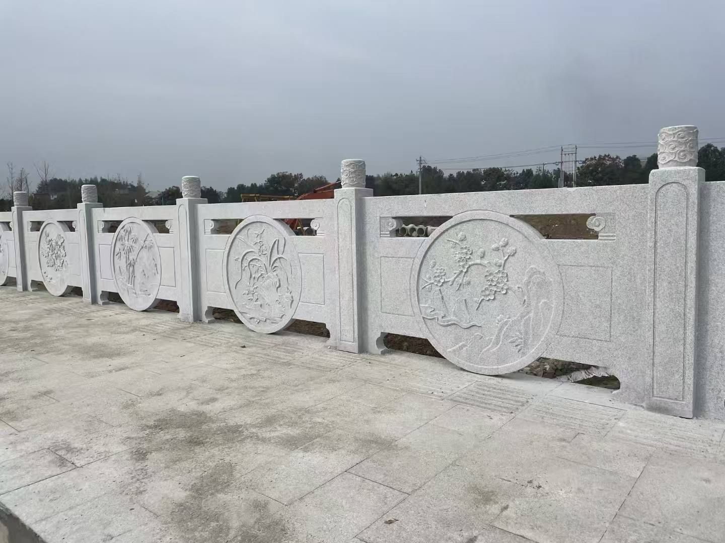 邢台芝麻白河道栏杆 石材栏杆
